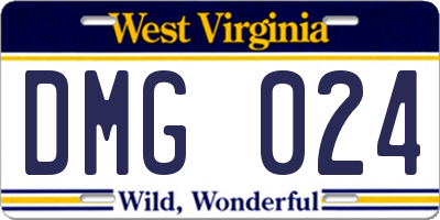 WV license plate DMG024
