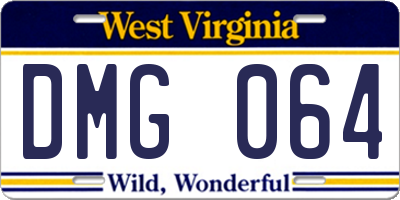 WV license plate DMG064