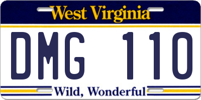WV license plate DMG110