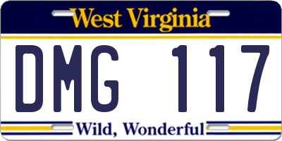 WV license plate DMG117