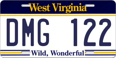 WV license plate DMG122