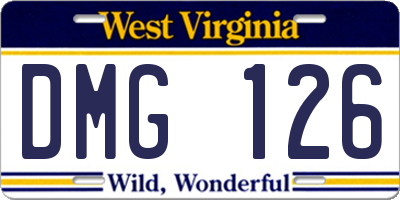 WV license plate DMG126