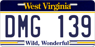 WV license plate DMG139