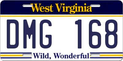 WV license plate DMG168