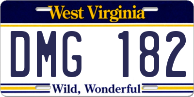 WV license plate DMG182