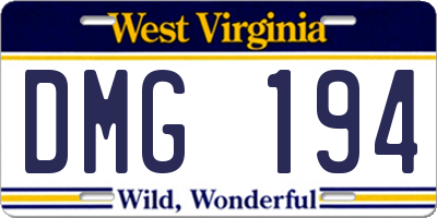 WV license plate DMG194