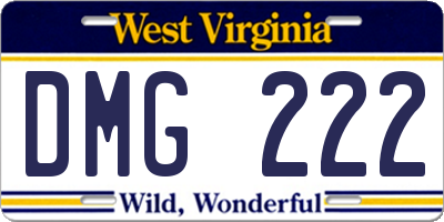 WV license plate DMG222