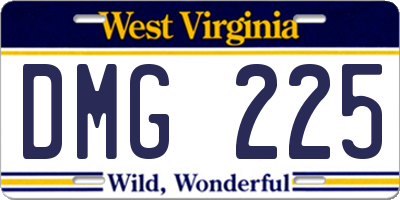 WV license plate DMG225
