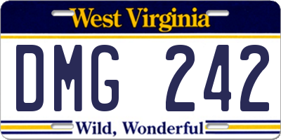 WV license plate DMG242
