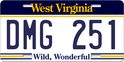 WV license plate DMG251