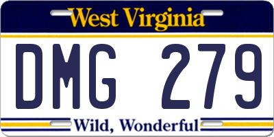 WV license plate DMG279