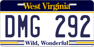 WV license plate DMG292