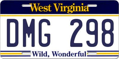 WV license plate DMG298