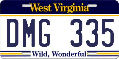 WV license plate DMG335