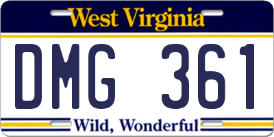 WV license plate DMG361