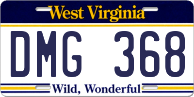 WV license plate DMG368