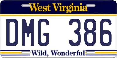 WV license plate DMG386