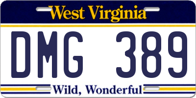 WV license plate DMG389