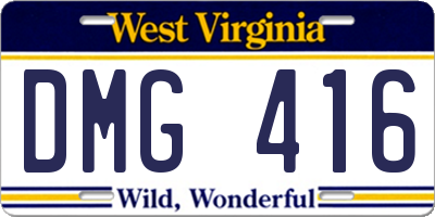 WV license plate DMG416