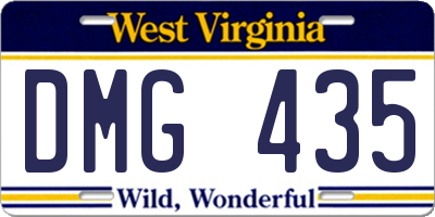 WV license plate DMG435
