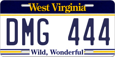 WV license plate DMG444