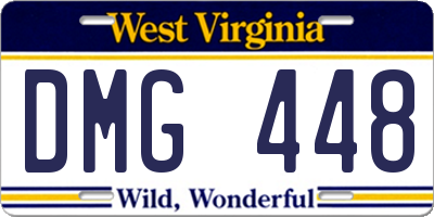 WV license plate DMG448