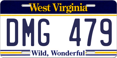 WV license plate DMG479
