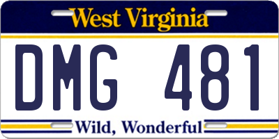 WV license plate DMG481