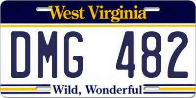 WV license plate DMG482