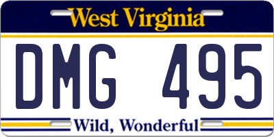 WV license plate DMG495