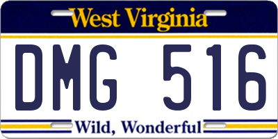 WV license plate DMG516