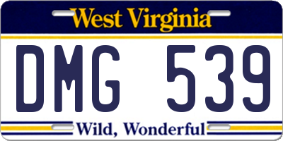 WV license plate DMG539