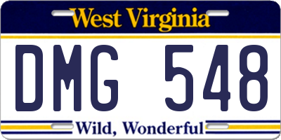 WV license plate DMG548
