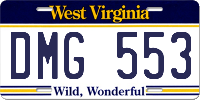 WV license plate DMG553