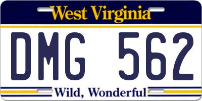 WV license plate DMG562