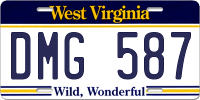 WV license plate DMG587