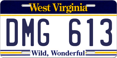 WV license plate DMG613