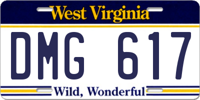 WV license plate DMG617
