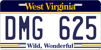 WV license plate DMG625