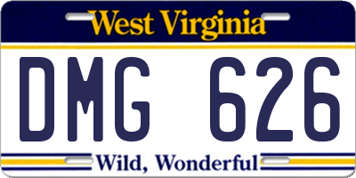 WV license plate DMG626
