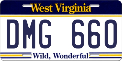 WV license plate DMG660