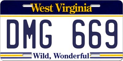 WV license plate DMG669