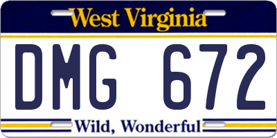 WV license plate DMG672