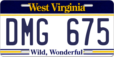WV license plate DMG675