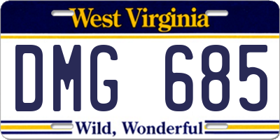 WV license plate DMG685