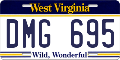 WV license plate DMG695