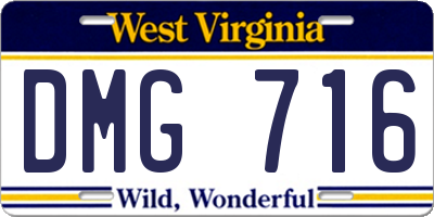WV license plate DMG716