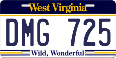 WV license plate DMG725