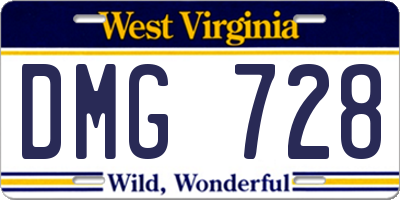 WV license plate DMG728