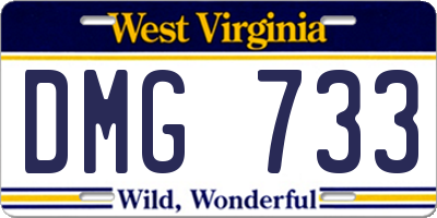 WV license plate DMG733